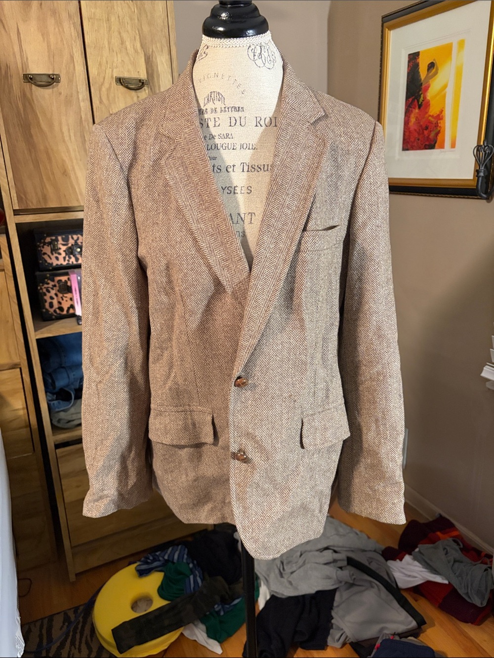 Elle’s Belles Vintage Brown Herringbone Blazer - 18
